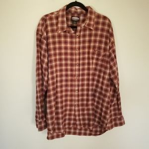 Sandy River 100% cotton red cream plaid shirt 2XL